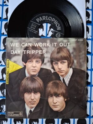 The Beatles We Can Work It Out Day Tripper Italy Bandiera Gialla  Vinyl 7" 1965 - Image 1 of 4