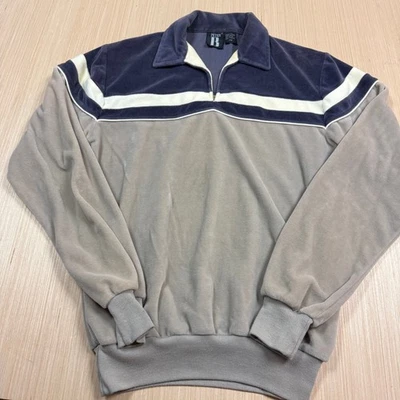 复古 80 年代丝绒鼠包黑帮衬衫 Polo 橄榄球大号男式 Peter B — 第 1/4 张图片