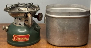 Coleman Modelo 502 Kit Estufa Olla Y Sartén Estuche 1965 Vintage Vietnam - Imagen 1 de 13