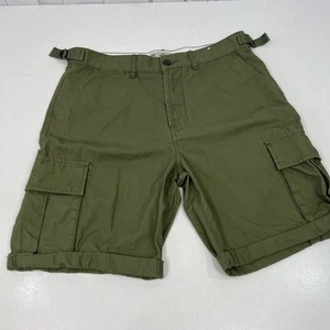 DENIM CO "The Stronghold" Khaki Green Cotton Cargo Shorts - NEW - W34 - Picture 1 of 12
