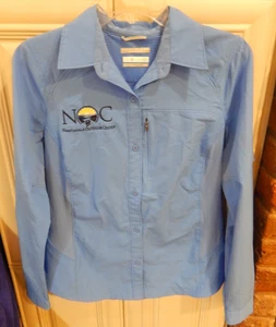Columbia Omni Shade shirt Nantahala Outdoor Center Embroidered Blue Med. Womens - Picture 1 of 8