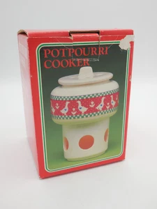 Vintage Potpourri Cooker Geese with Green Check Red Polka Dot Newman Importing - Picture 1 of 8