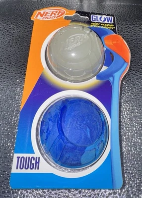 NUEVO CON ETIQUETAS NERF Relámpago Brillo Espuma Sólida Sónica Perro Bola Juguete, 2 unidades Foto 1 de 4