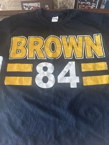 Vintage 2015 Antonio Brown Pitt Steelers Distressed Player Tee Ad Med Light Worn - Picture 1 of 7