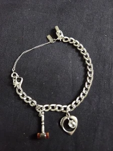 Pulsera Monet vintage con 2 dijes de plata de ley - Imagen 1 de 24