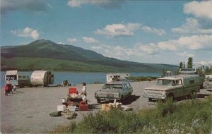 Paxson Lake Campground Camper Truck Picnic Table Alaska postcard AP9 - Picture 1 of 2