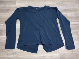Athleta Essence Long Sleeve Open Twist Back Top Navy Blue Womens Size Small - Picture 1 of 5