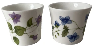 Tazas de huevos florales de colección porcelana de hueso fino hechas en Inglaterra reinas campo prado - Imagen 1 de 6