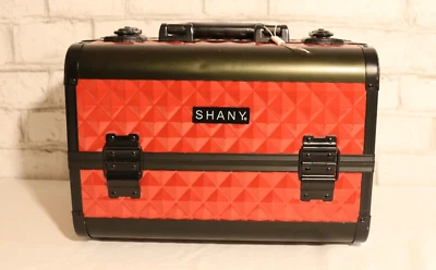 SHANY Red Makeup Case with Studded Exterior, Multi-Layer Organization- Used - Image 1 of 3