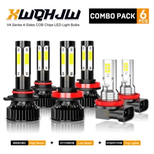 For Toyota 4Runner 2010-2021 6X LED Headlight Hi/Lo + Fog Light Bulbs 6000K - Picture 1 of 12