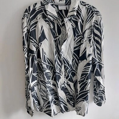 ASOS MADE IN KENYA palm print shirt in black and white brand New  Dress Blouse  - Image 1 of 4