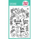 Avery Elle NEW Floral Frame Clear Photopolymer Stamps Flowers, Leaves, Greetings