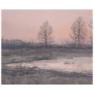 Robert Hamblen (American, 20th Century) Landscape Painting — Oil on Masonite - Picture 1 of 4