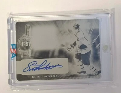 2023 Leaf In The Game Relic Eric Lindros Auto WO-EL1 Printing Plate 1/1 - Image 1 of 2