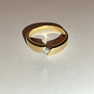 Brillantring 0,125 ct Gr 53 Gelbgold 14k = 585 er Gold gepunzt - Picture 1 of 15