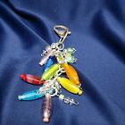 Multi colored glass bead key chain