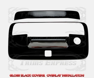 Cubiertas de mango de puerta trasera Chevy Silverado/Sierra 2014-2018 con llave + cámara negro brillante - Imagen 1 de 1