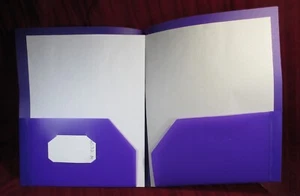 25) 2 Pocket File Folder Letter Size Poly Portfolio PURPLE 11 1/2" x 9 1/2" - Picture 1 of 3
