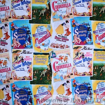 BonEful Fabric FQ Cotton Quilt Snow White Cinderella Sleeping Beauty Girl Block - Image 1 of 4