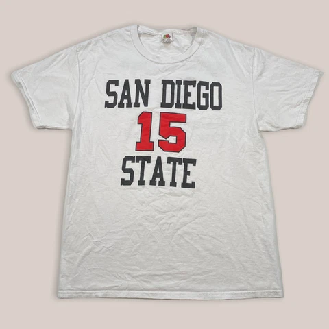 Kawhi Leonard San Diego State #15 Jersey Retirement T-Shirt White 2/1/20 Men’s M Cover