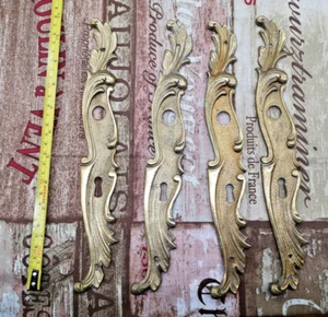 Set di 4 Splendide Piastre per Porte Ormulu Bronzo Francese Antiche - Foto 1 di 6