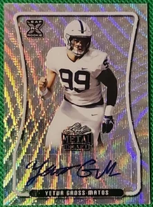 Yetur Gross-Matos /50 2020 Leaf Metal Silver Penn State Rookie RC Auto Panthers - Picture 1 of 2