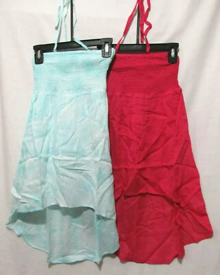 Niñas 4-5 Soleros Halter Traje de Baño Cubrir Rosa y Verde Azulado Lote de 2 Foto 1 de 4