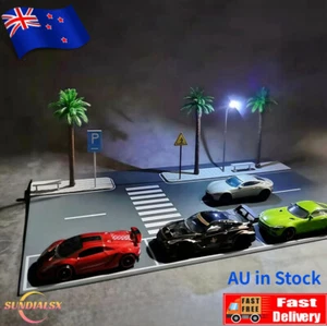 Diorama 1/64 Garage Model Lighting City Street Parking Lot Scene Building Model - Picture 1 of 17