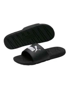 PUMA Cool Cat 2.0 Slides - Black/White - Shoe - Sandal - Mens - Picture 1 of 7