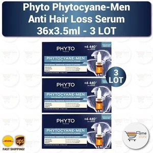 Phyto Phytocyane-Men Anti Hair Loss Hair Growth Serum 3 LOT - 3x(12x3.5ml) - Picture 1 of 2