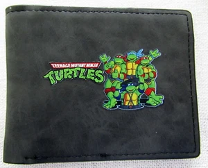 Cartera Tortugas Ninja Adolescentes Mutantes Doble Plegable Negra NUEVA CON ETIQUETAS - Imagen 1 de 4