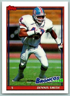 1991 TOPPS 😎 NFL Football Card #556 - Dennis Smith, Denver Broncos - Image 1 of 2