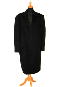 Scott & Taylor Black Wool Cashmere Long Executive Moven Over Coat 40R 102cm L/XL - Picture 1 of 11