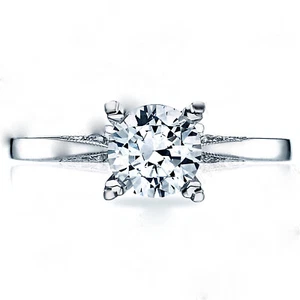 Lab-Created Solitaire Vintage 2.75Ct Round CZ Engagement Ring In 10k White Gold - Picture 1 of 4