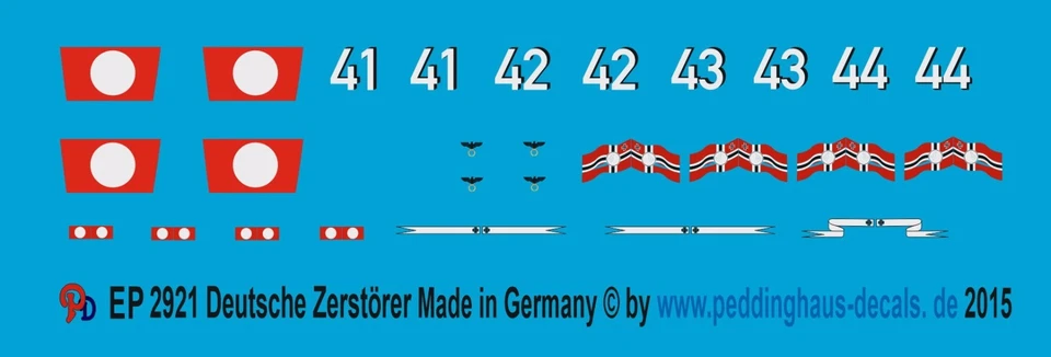 Peddinghaus 1/1250 EP 2921 Tedesco Cacciatorpediniere - Immagine 1 di 1