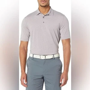 Herren Greg Norman grau & weiß gestreift Golf PlayDry Größe Medium! - Bild 1 von 6