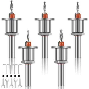 5PCS Countersink Drill Bit Set Adjustable 8mm Round Shank Woodworking Cutter KF - Picture 1 of 16