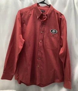 Antiqua Georgia G Logo Button Down Shirt Mens Size M JGS230326/JMB1 - Foto 1 di 8