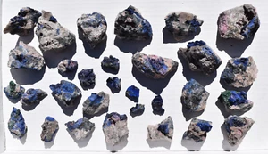 WHOLESALE Azurite in / on Stone Matrix from Congo 1.15 kg 30 pcs # 5376 - Picture 1 of 15