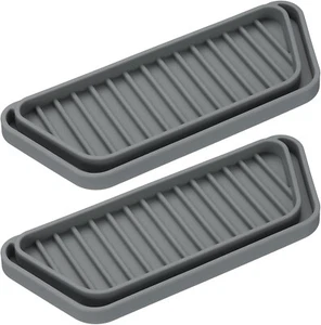 2er Pack Kühlschrank Tropffänger Grau Silikon Mini Kühlschrank Abtropfschale Rechteckig - Bild 1 von 4