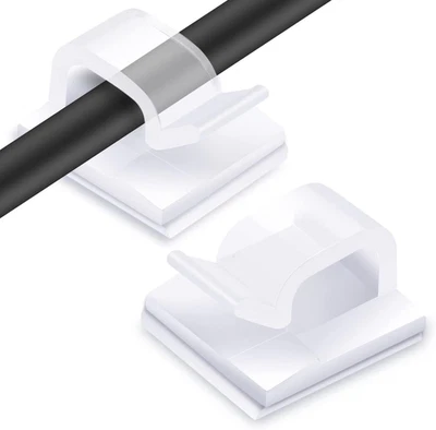 60PCS Cable Clips,  Extension Cord Clips Outdoor Light Wire Clips Adhesive Cable - Image 1 of 4