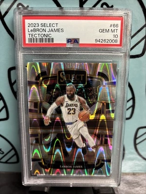 2023-24 Panini Select - Concourse LeBron James #66 Tectonic Prizm PSA 10 - Image 1 of 3