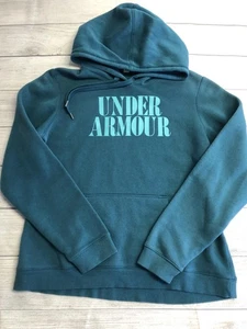 Under Armour Hoodie Womens Medium Teal Pullover Sweatshirt Logo Kangaroo Pocket - Picture 1 of 6