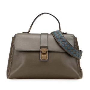 BOTTEGAVENETA INTRECCIATO Piazza Handbag Shoulder Bag 2WAY Women 【Used】 - Picture 1 of 11