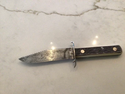 Vintage Colonial Prov. Faca de caça de lâmina fixa com bainha EUA - Imagem 1 de 4