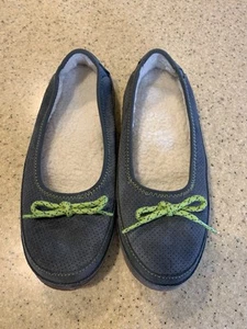 LL Bean hearthside Womens size 7 slippers gray shearling lined comfort Slip-on - Picture 1 of 5