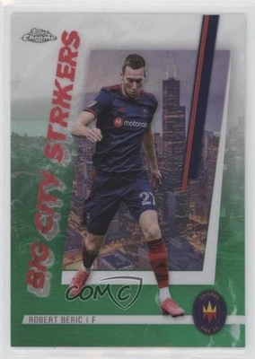 2021 Chrome MLS Big City Strikers Green Refractor /75 Robert Beric Rookie RC - Image 1 of 2
