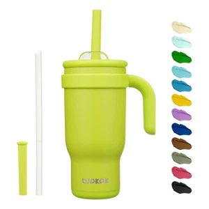 18 OZ Insulated Travel Tumbler with Handle and Straw, Stainless Steel Water B... - Picture 1 of 6
