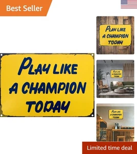 Klassische Metall-Wanddekoration - "Spielen Sie heute wie ein Champion" - 16 Zoll x 24 Zoll Rechteck - Bild 1 von 8