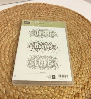 carimbos de borracha sazonalmente espalhados Merry Thanks Love - Imagem 1 de 2
